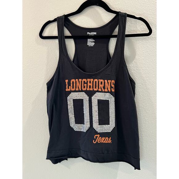 UT Texas Longhorns Sequin Tank Womens Size L Black Football College - Picture 1 of 4